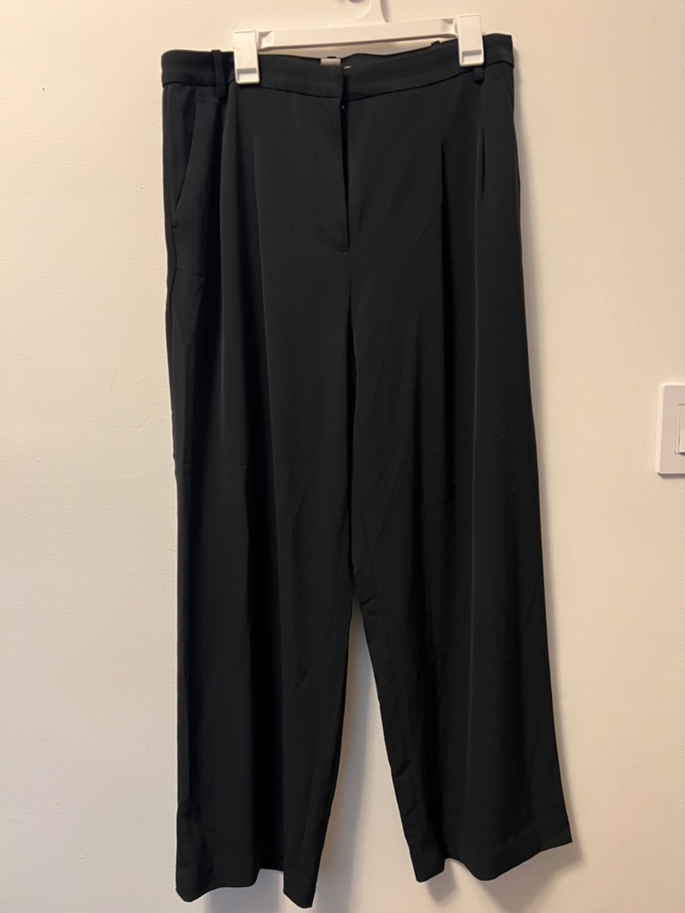 Wide Leg Dark Navy Blue Trousers